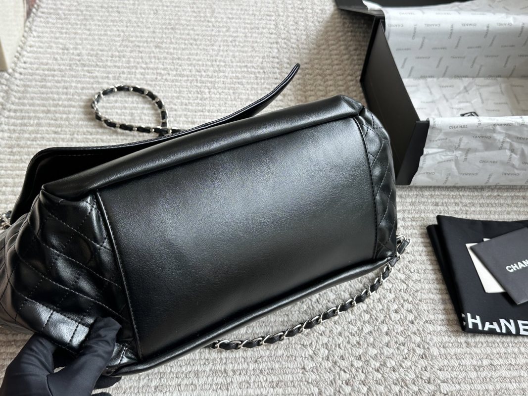 Chanel Black Quilted CC Logo Shoulder Bag view