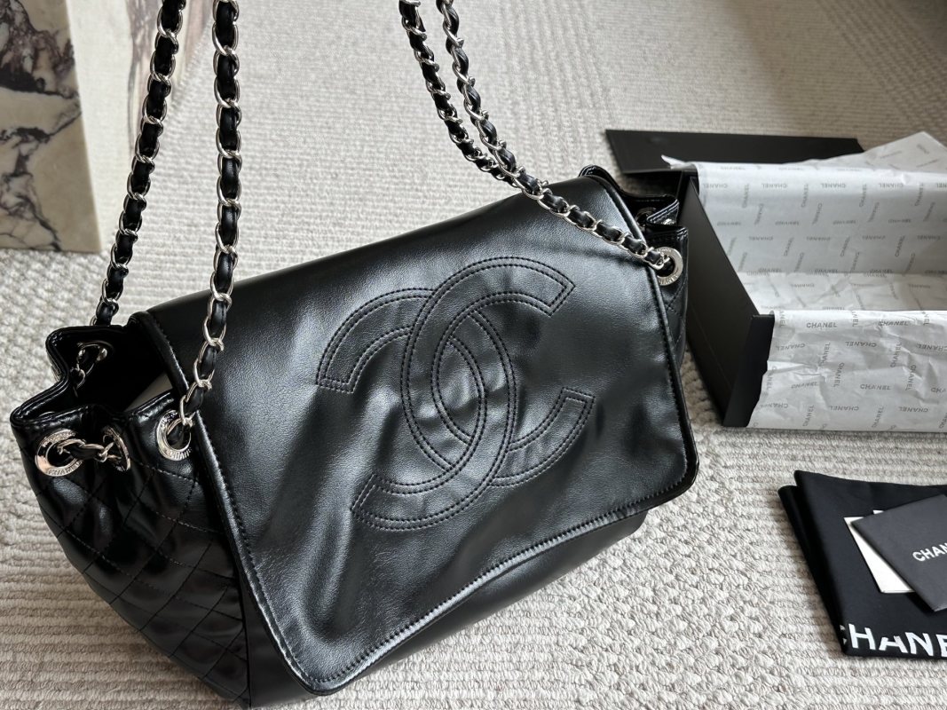 Chanel Black Quilted CC Logo Shoulder Bag view