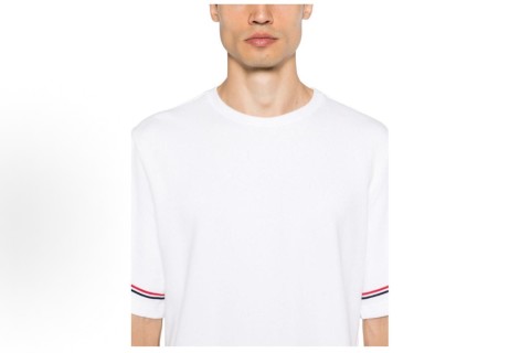 Thom Browne Striped Sleeve White T-Shirt view 2