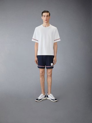 Thom Browne Striped Sleeve White T-Shirt view 4