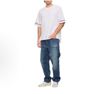 Thom Browne Striped Sleeve White T-Shirt view 5