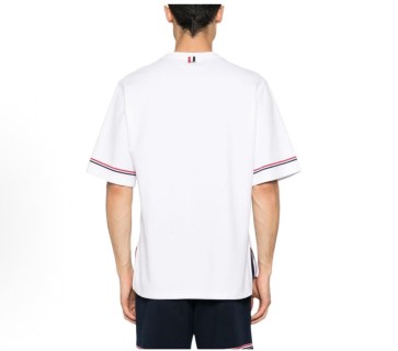 Thom Browne Striped Sleeve White T-Shirt view 7