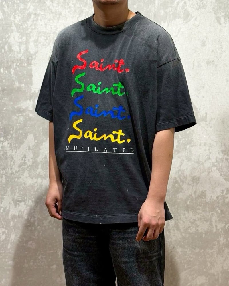 Saint Michael Multicolor Signature T-Shirt Black view