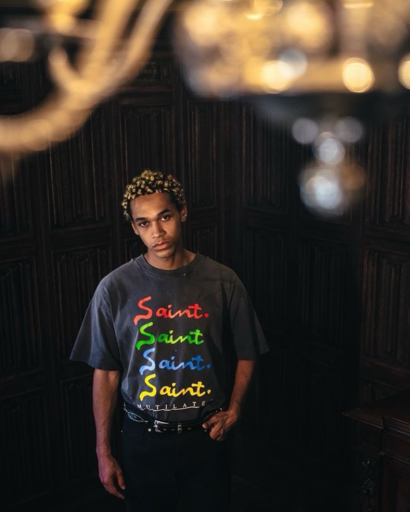 Saint Michael Multicolor Signature T-Shirt Black view