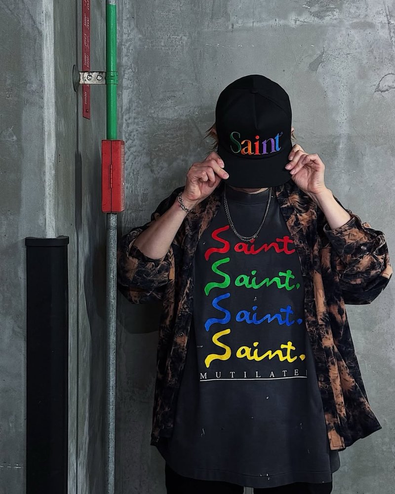 Saint Michael Multicolor Signature T-Shirt Black view