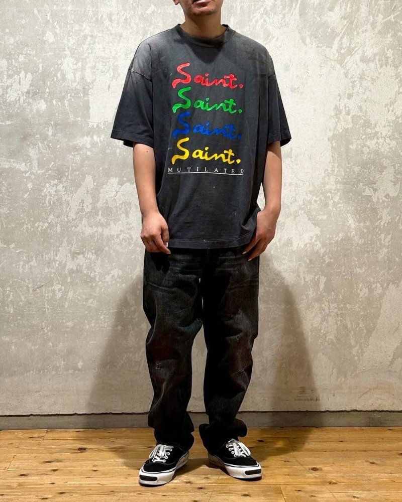 Saint Michael Multicolor Signature T-Shirt Black view