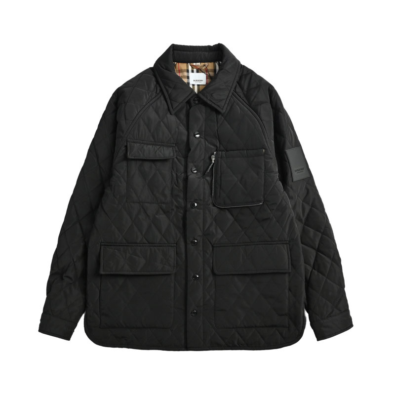 Black Utility Shirt Jacket with Chest Pockets view