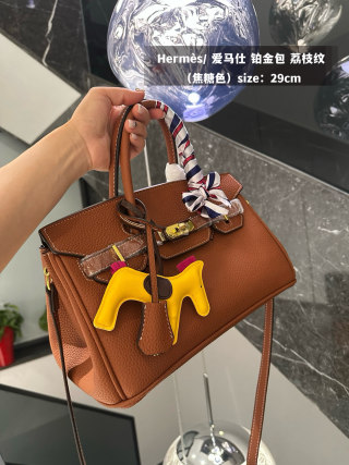 Hermès Platinum Birkin 29cm Cognac Leather Bag view 2