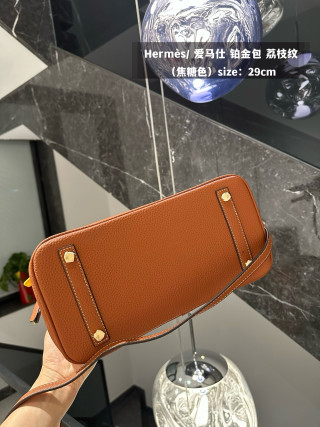 Hermès Platinum Birkin 29cm Cognac Leather Bag view 8