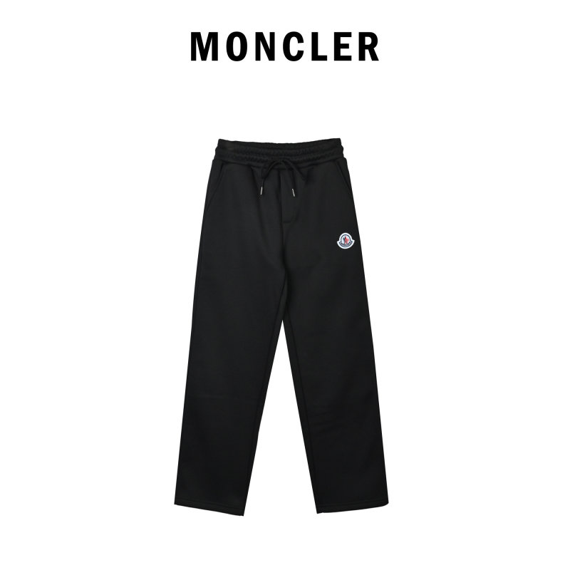 Moncler Black Jogger Pants with Logo Patch view