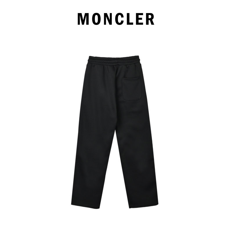Moncler Black Jogger Pants with Logo Patch view