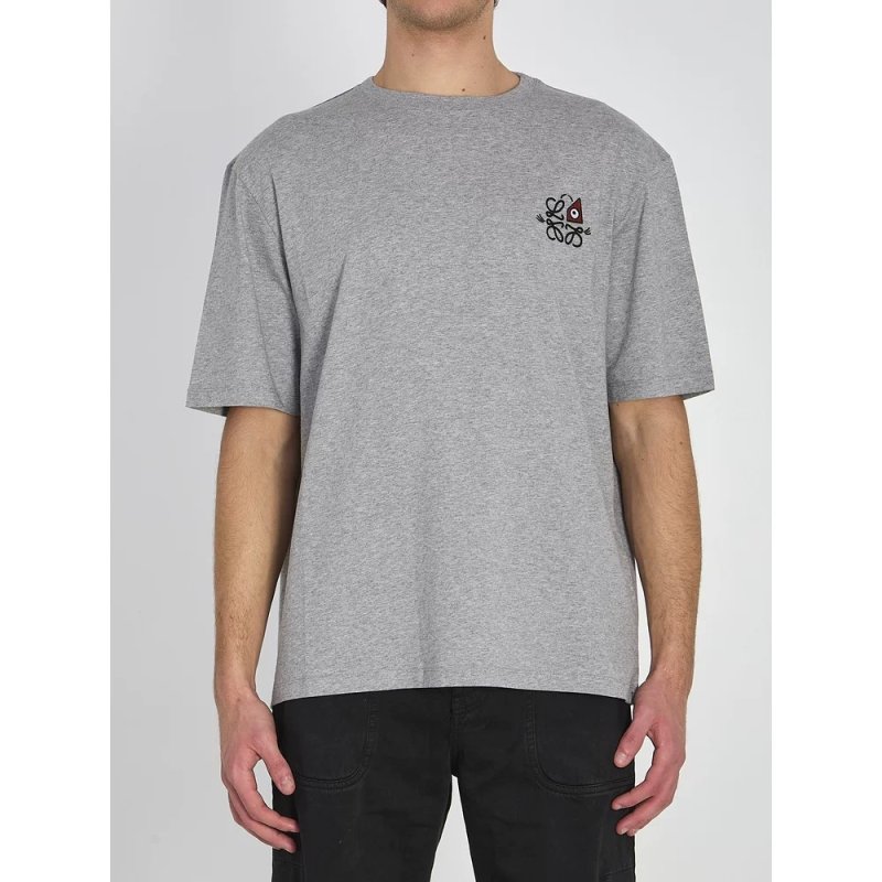 Loewe x Louis Wain Geometric Eye Embroidered T-Shirt Grey view