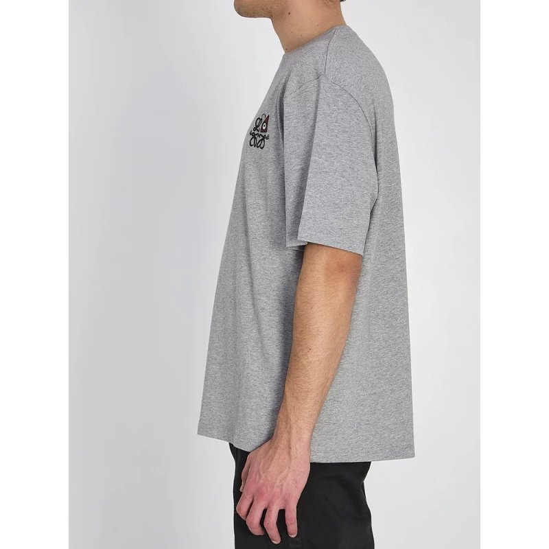 Loewe x Louis Wain Geometric Eye Embroidered T-Shirt Grey view
