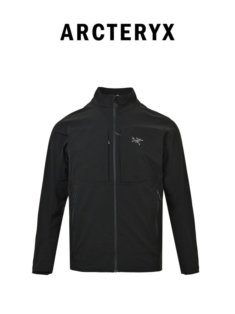 Black Windbreaker Zip Jacket with Logo view