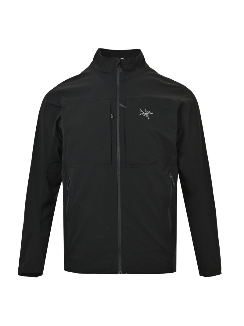 Black Windbreaker Zip Jacket with Logo view