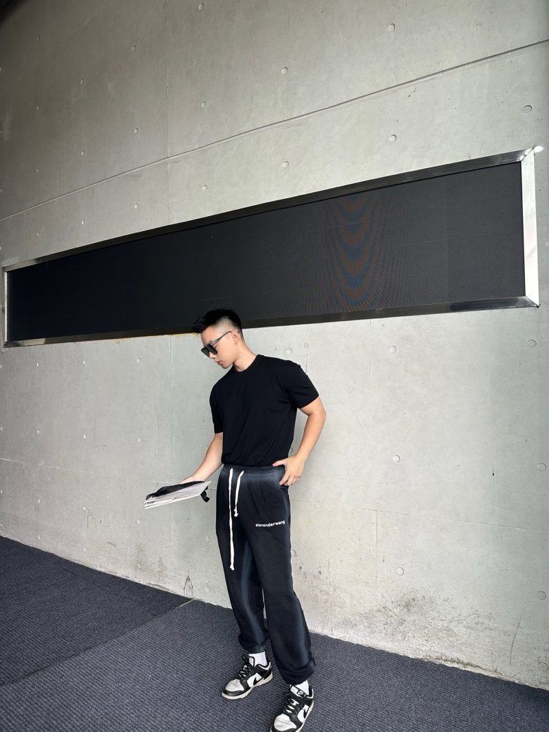 Essentials Black Drawstring Jogger Pants