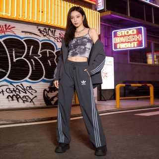 Adidas Black Track Pants with 3-Stripe Detailing view 2