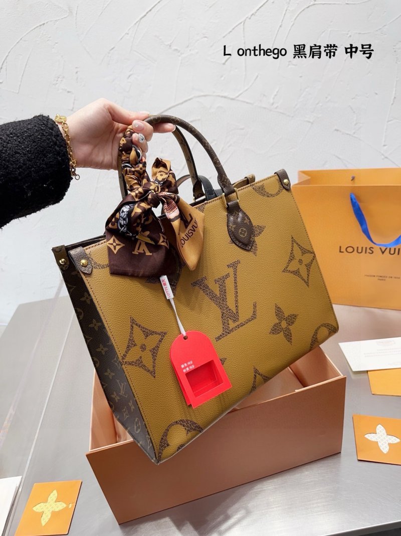 Louis Vuitton OnTheGo Monogram Tote Bag - Black Strap Medium