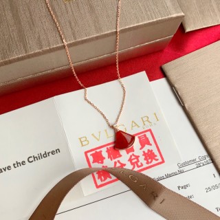 Bulgari Red Dress Pendant Silver Necklace view 3