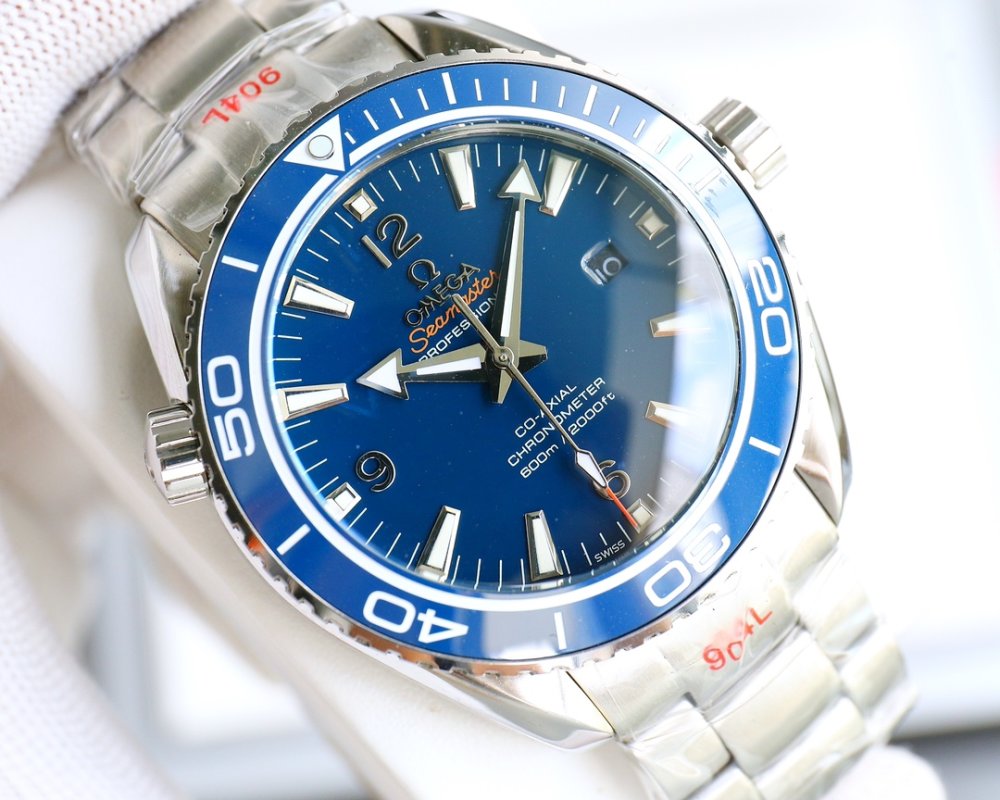 Omega Seamaster Ocean Universe 600m Dive Watch Blue Steel view