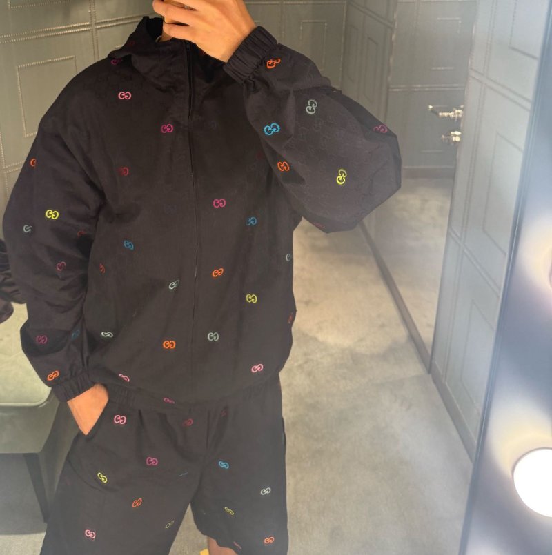 Gucci GG Monogram Black Windbreaker Jacket view