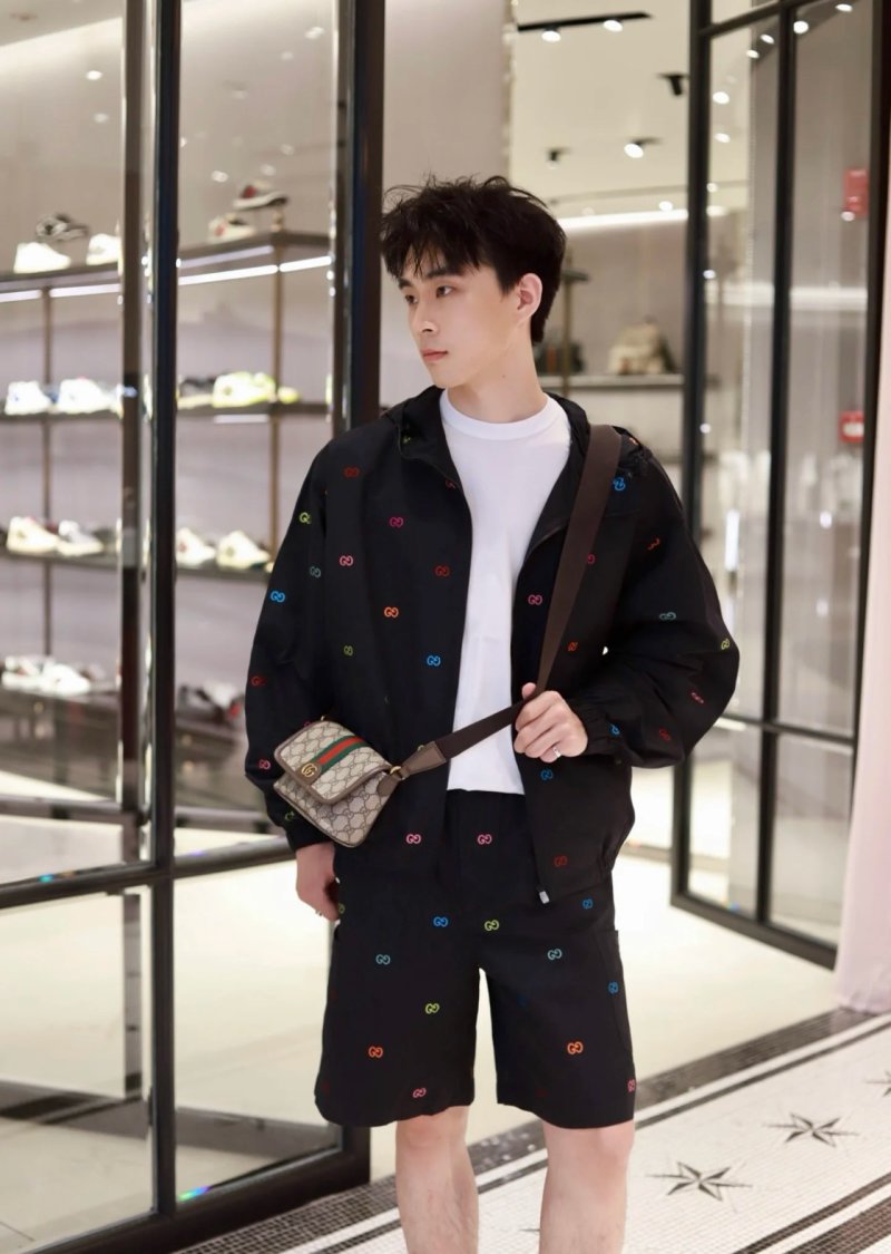 Gucci GG Monogram Black Windbreaker Jacket view