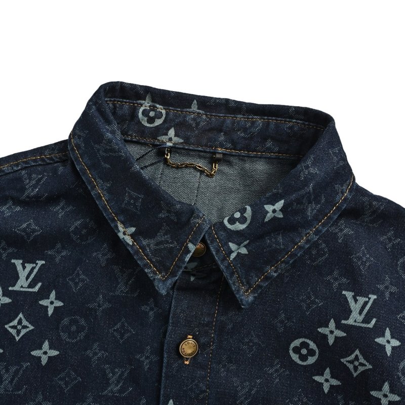 Louis Vuitton Monogram Denim Short Sleeve Shirt Navy view