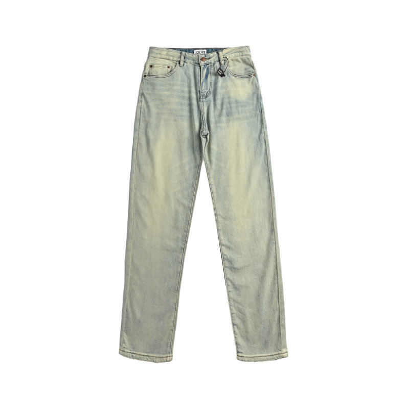 Light Wash Straight Leg Denim Jeans view
