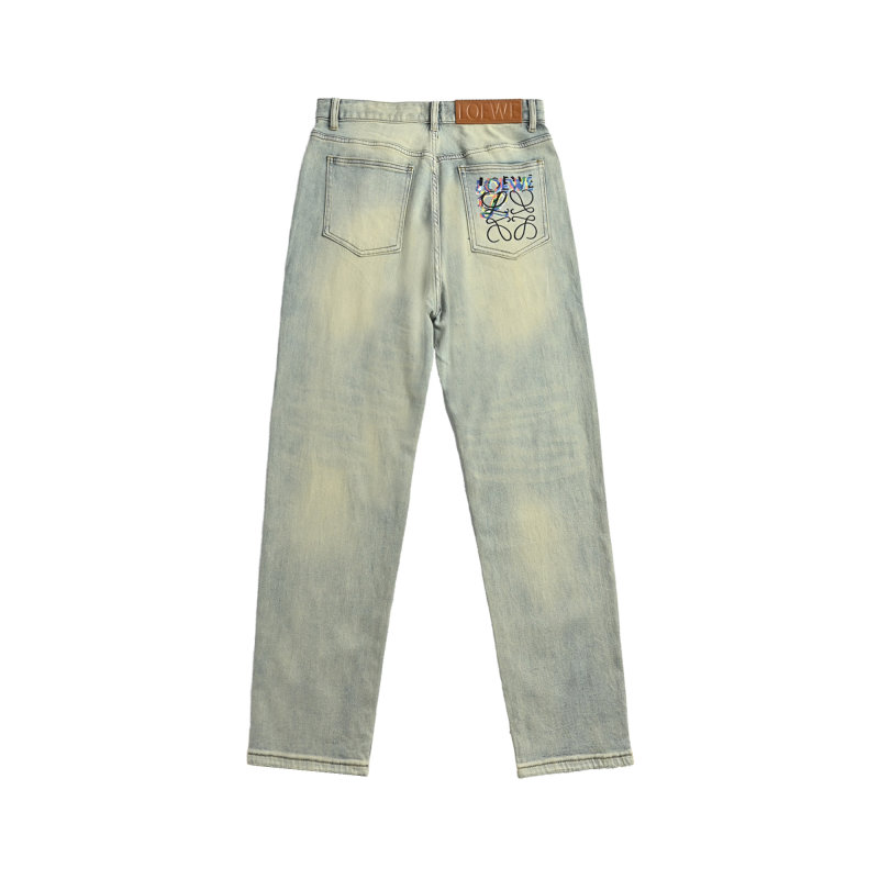 Light Wash Straight Leg Denim Jeans view