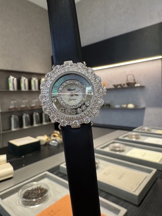 Chopard Happy Diamonds 30mm UA Replica Watch - Navy Canvas view 2
