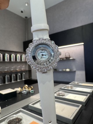 Chopard Happy Diamonds 30mm UA Replica Watch - Navy Canvas view 3