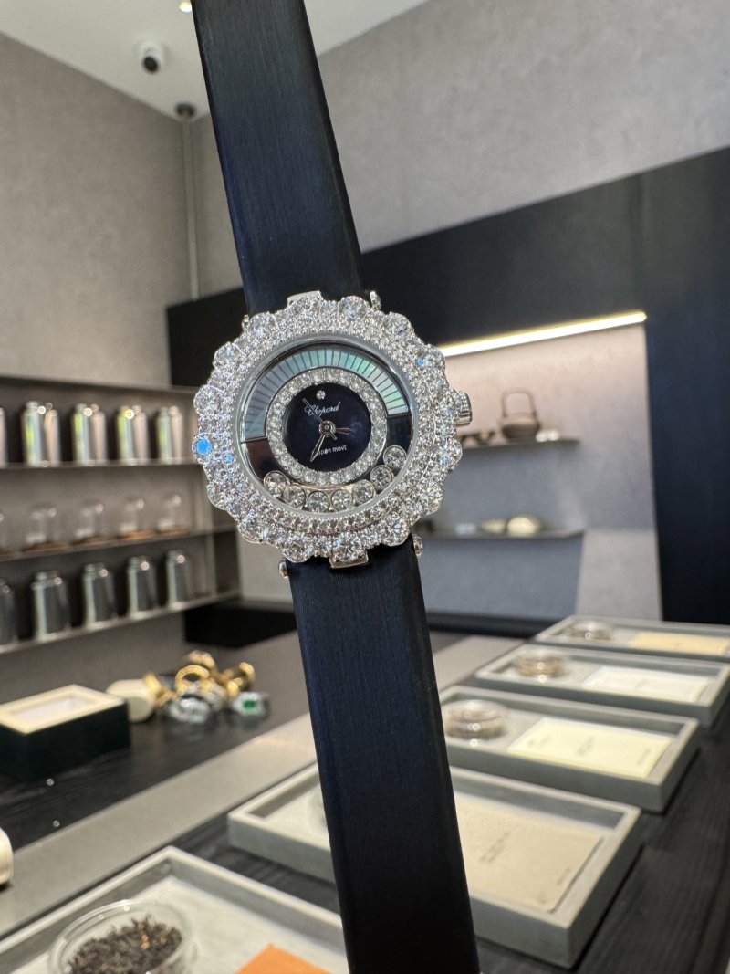 Chopard Happy Diamonds 30mm UA Replica Watch - Navy Canvas view