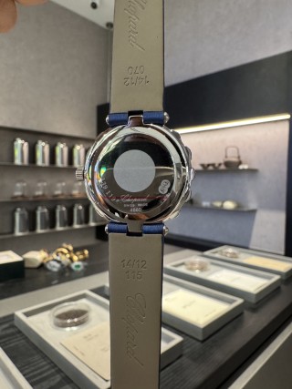 Chopard Happy Diamonds 30mm UA Replica Watch - Navy Canvas view 6