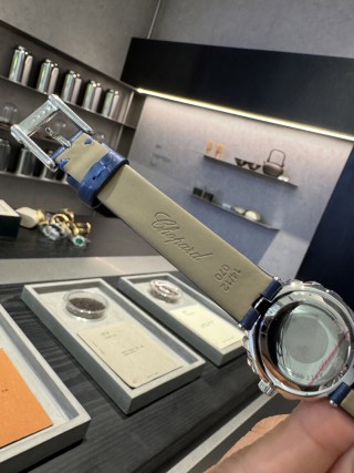 Chopard Happy Diamonds 30mm UA Replica Watch - Navy Canvas view 9