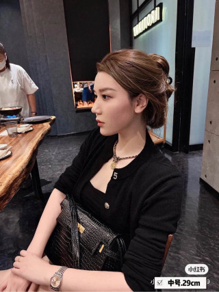 Black Crocodile-Embossed Leather Shoulder Bag with Gold Hardware view 8
