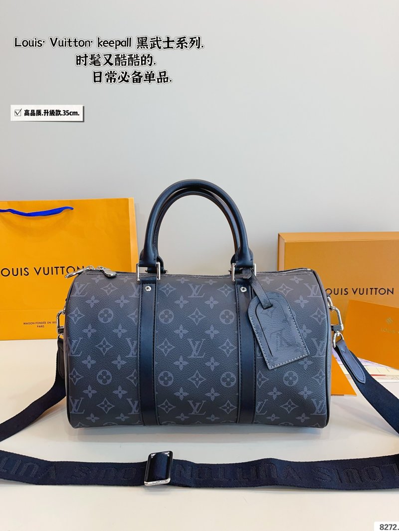 Louis Vuitton Keepall Monogram Canvas Travel Bag Black