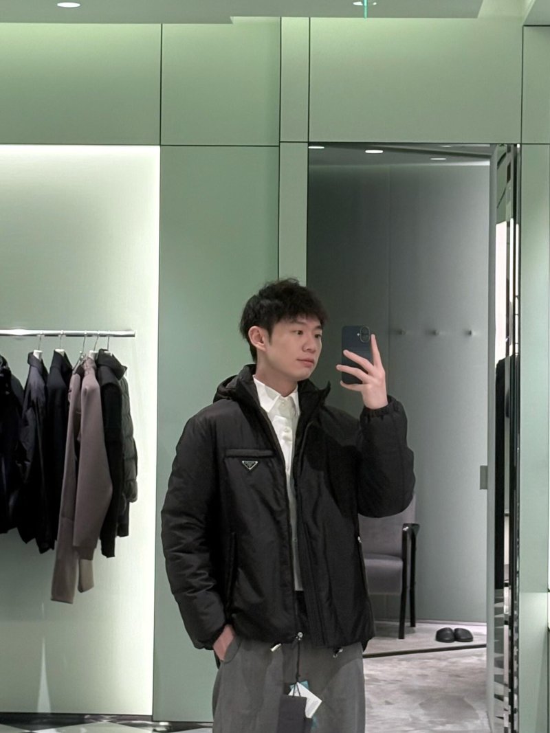 Prada Black Nylon Down Jacket
