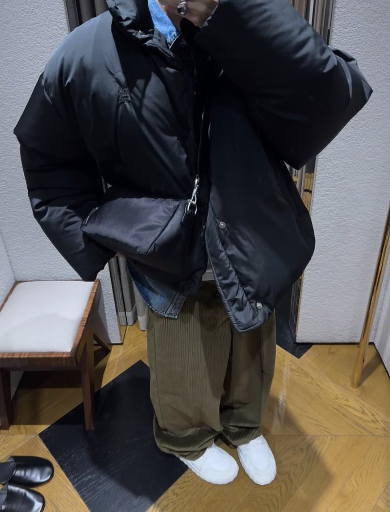 Black Oversized Puffer Down Jacket view