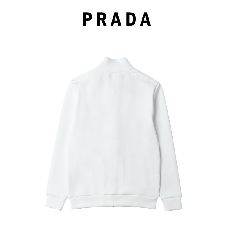 Prada White Logo Bomber Jacket view