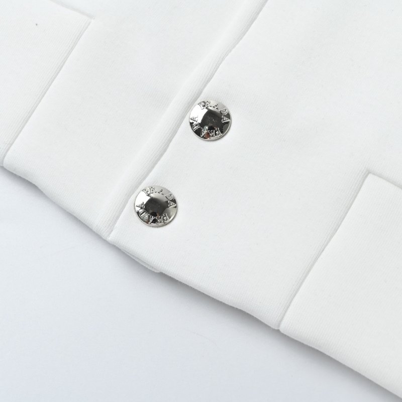 Prada White Logo Bomber Jacket view
