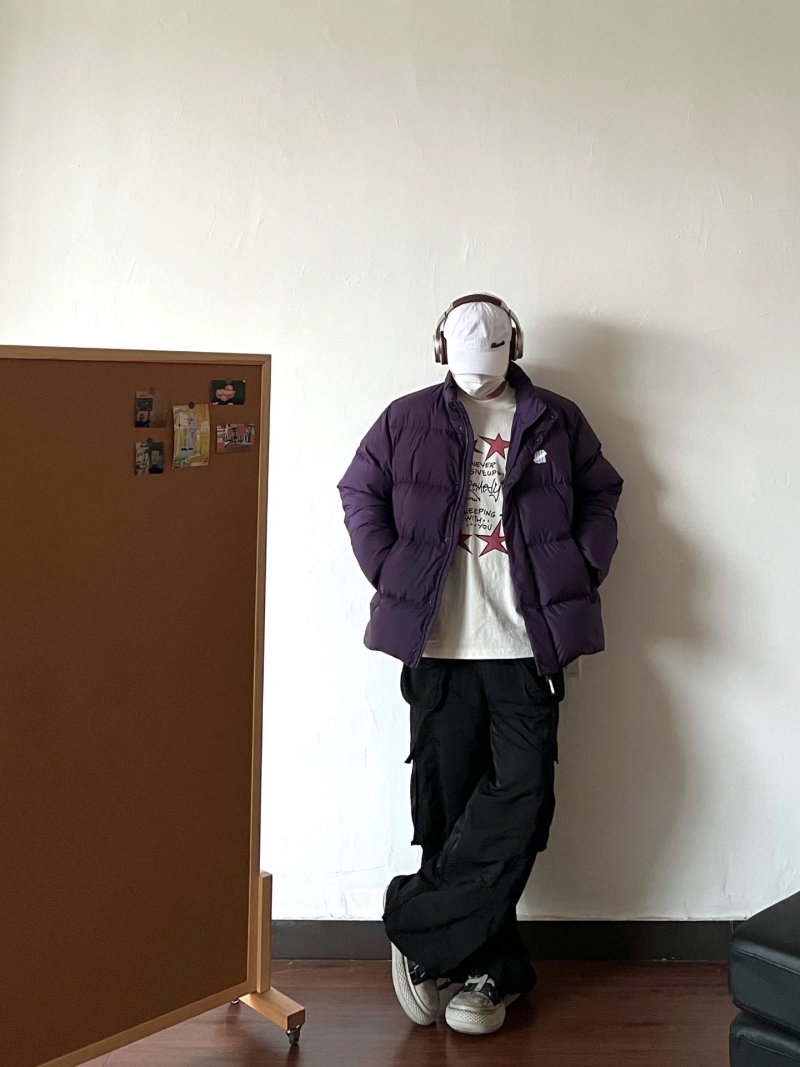 Essentials Purple Puffer Down Jacket view
