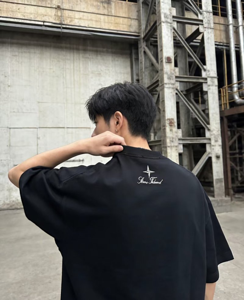 Stone Island Black Logo T-Shirt view