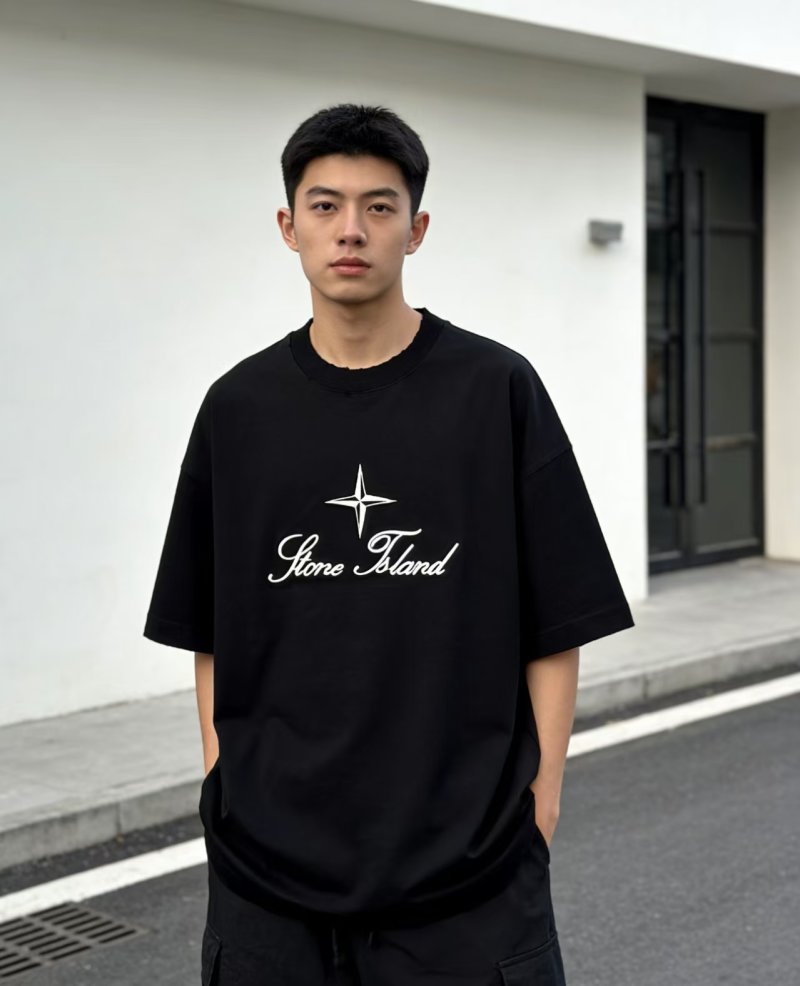 Stone Island Black Logo T-Shirt view
