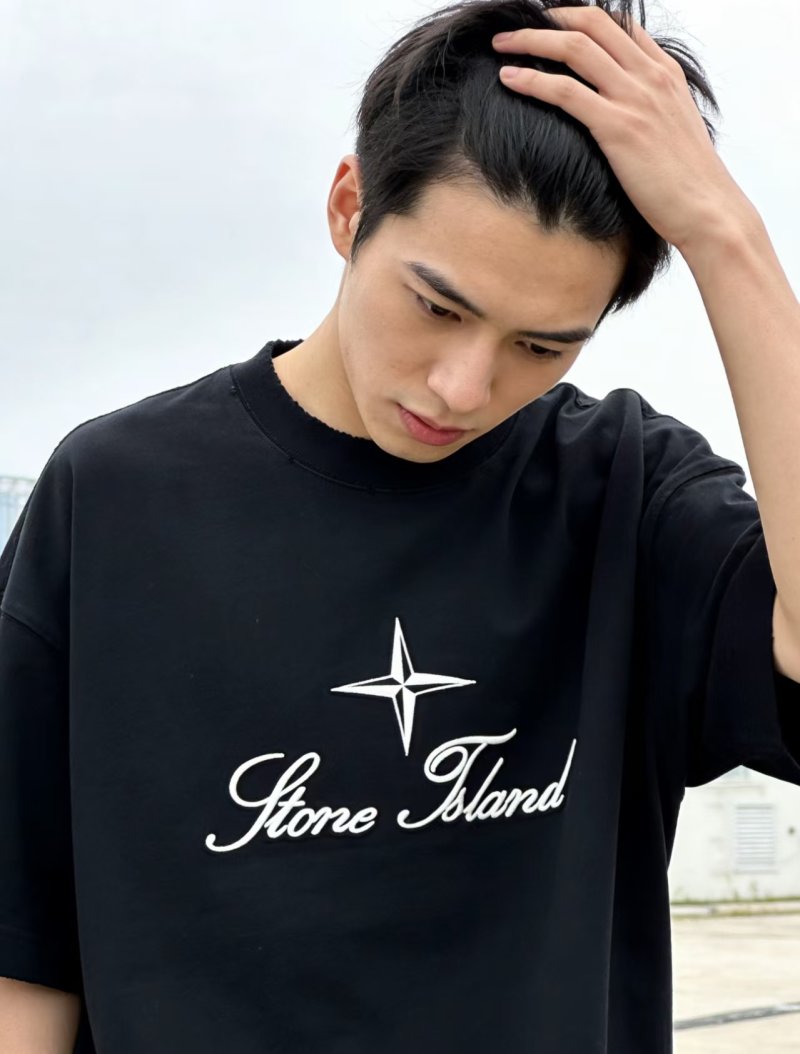 Stone Island Black Logo T-Shirt view