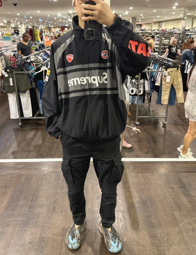 Ducati Black Reflective Stripe Windbreaker Jacket