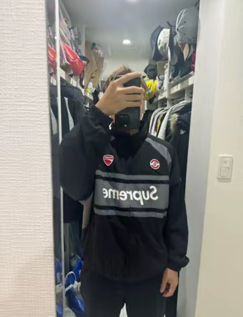 Ducati Black Reflective Stripe Windbreaker Jacket view