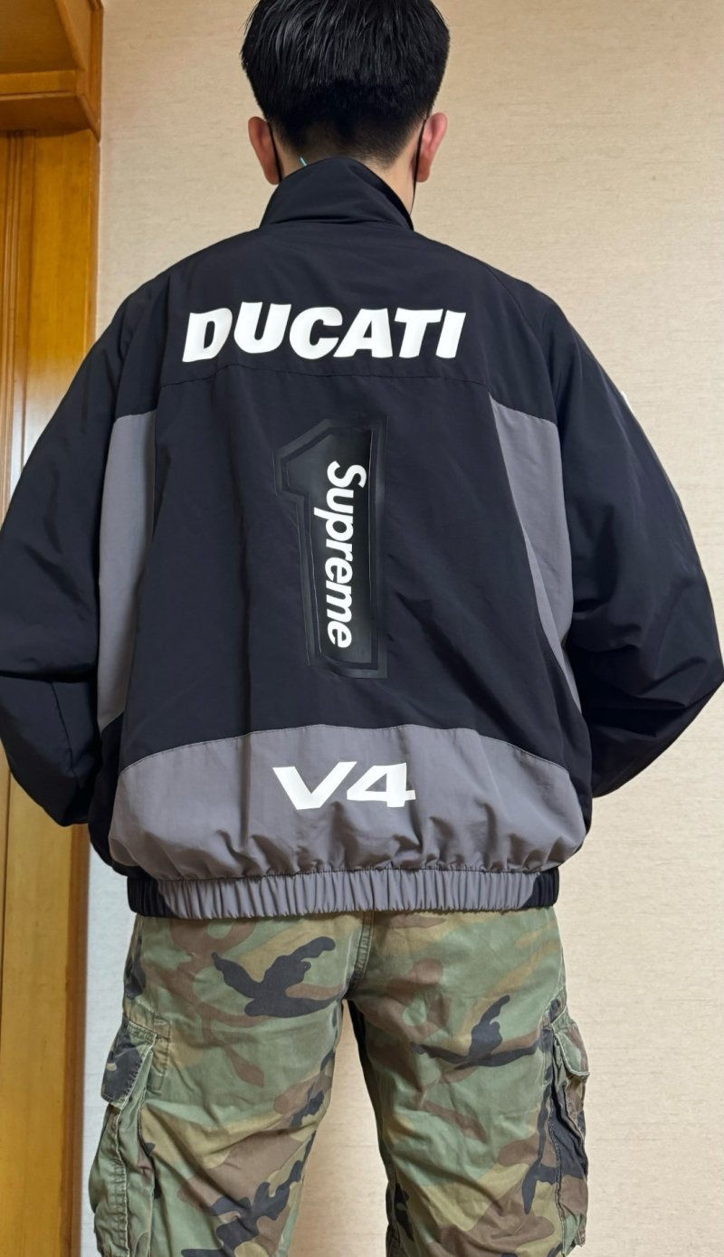 Ducati Black Reflective Stripe Windbreaker Jacket view