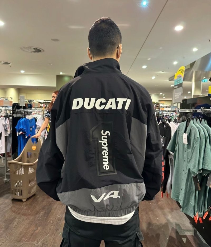 Ducati Black Reflective Stripe Windbreaker Jacket view