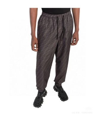 Fendi FF Monogram Brown Wide-Leg Pants view 7