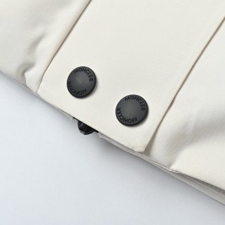 Moncler Bauges Hooded Down Jacket with Fur Collar - Cream view 7